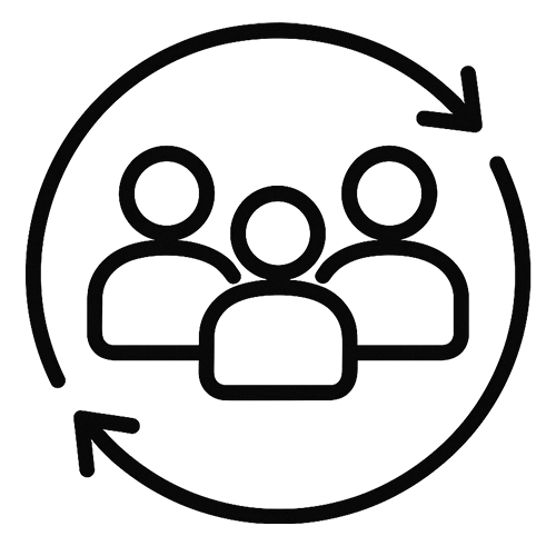 Totaaloplossing door samenwerking icon zwart png